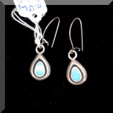 J096. Silver and turquoise earrings. - $20 